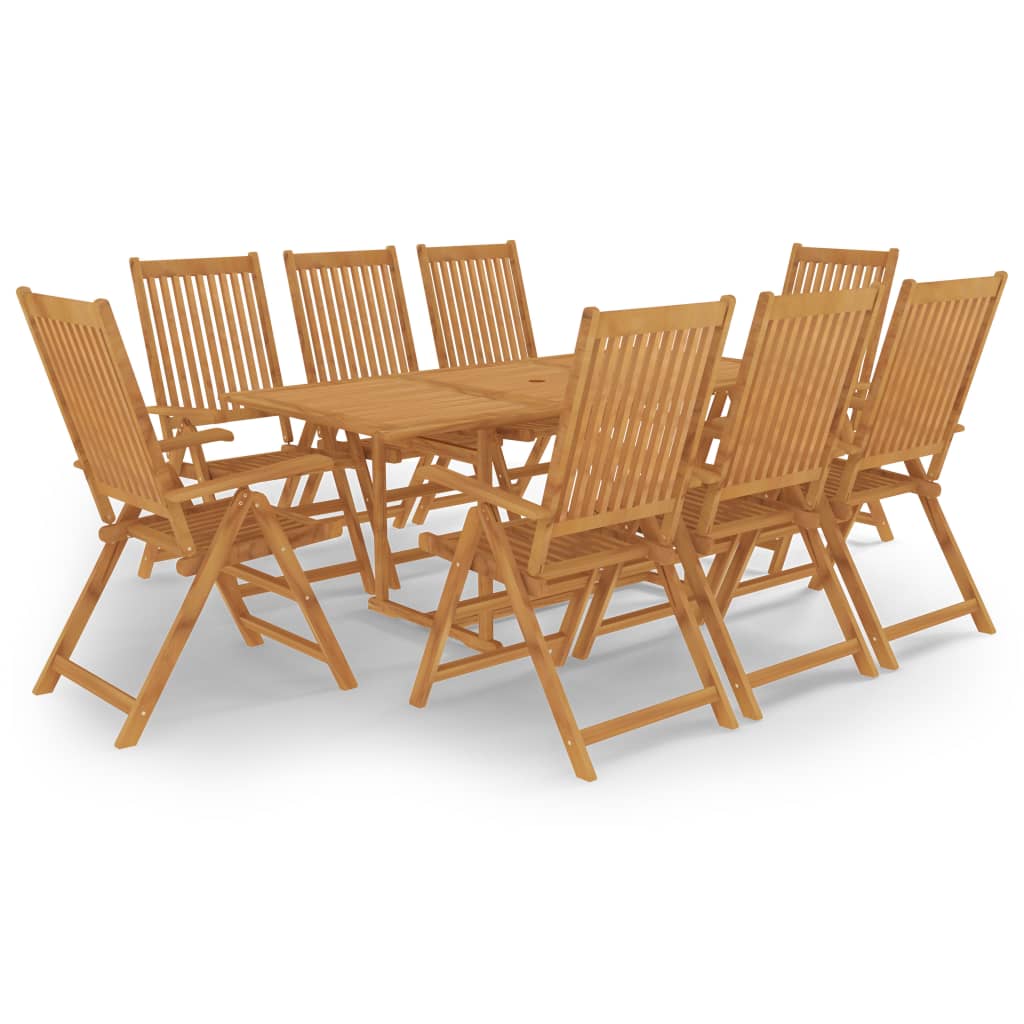 9-Tlg. Garten-Essgruppe Massivholz Teak