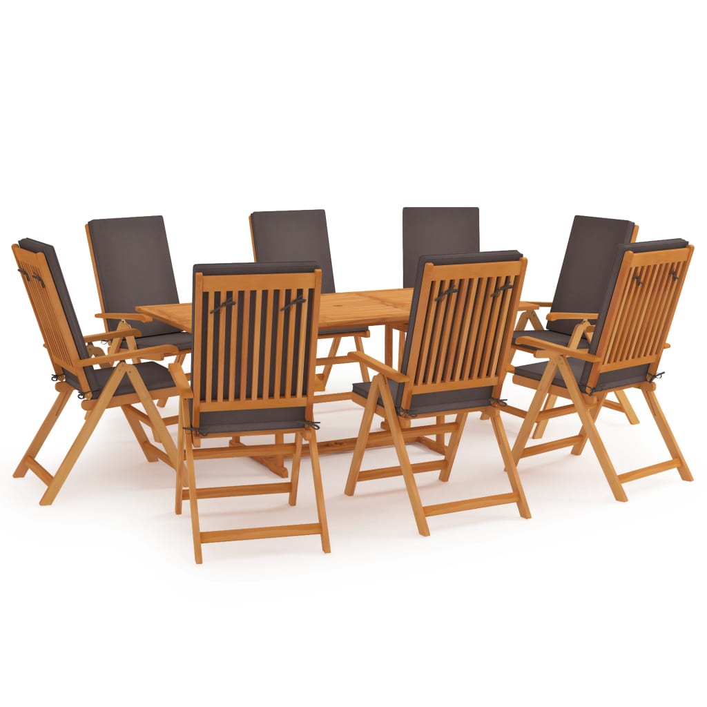 7-Tlg. Garten-Essgruppe Mit Kissen Massivholz Teak
