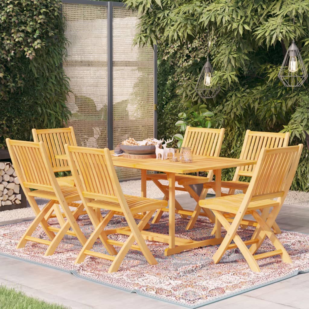7-Tlg. Garten-Essgruppe Massivholz Teak