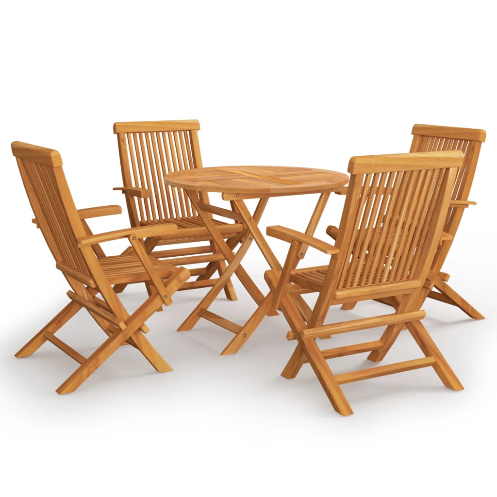 5-Tlg. Garten-Essgruppe Massivholz Teak