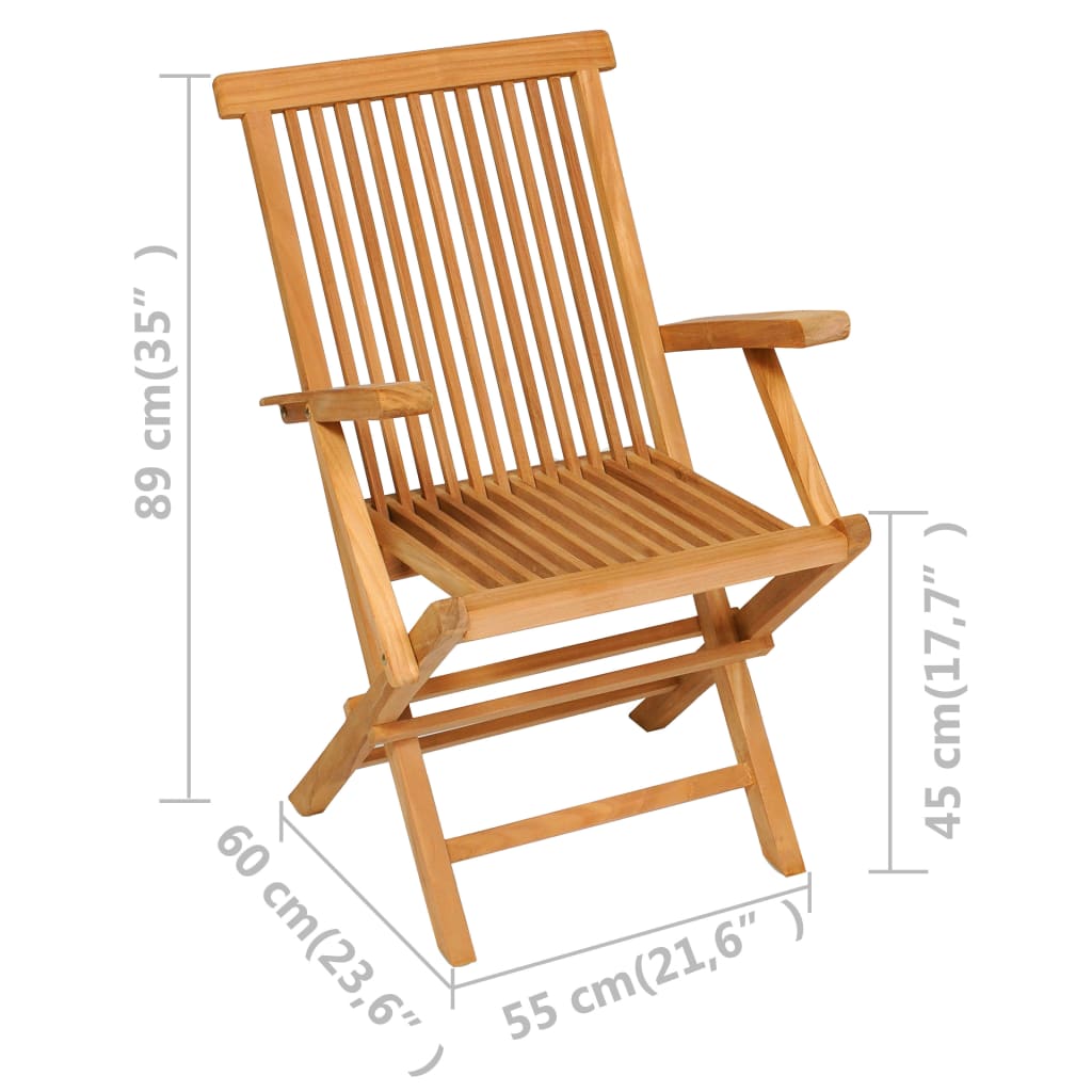 5-Tlg. Garten-Essgruppe Massivholz Teak