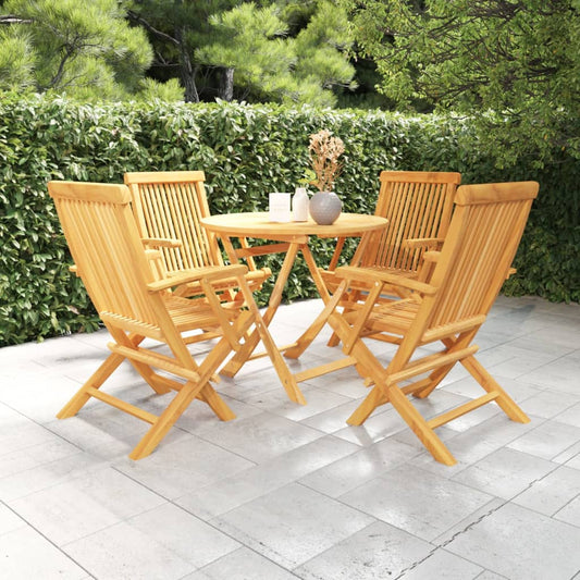 5-Tlg. Garten-Essgruppe Massivholz Teak