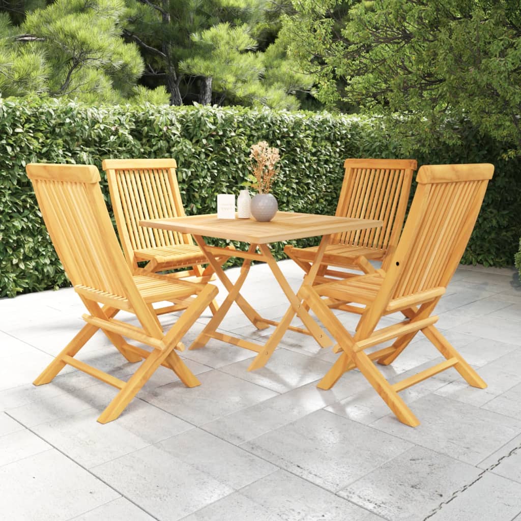 5-Tlg. Garten-Essgruppe Massivholz Teak