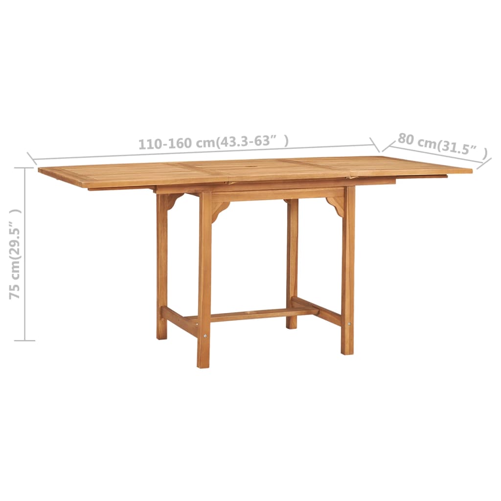 5-Tlg. Garten-Essgruppe Massivholz Teak