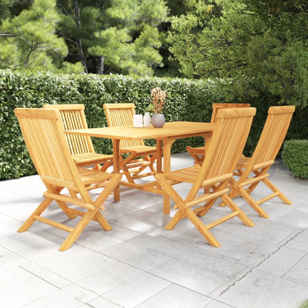 5-Tlg. Garten-Essgruppe Massivholz Teak