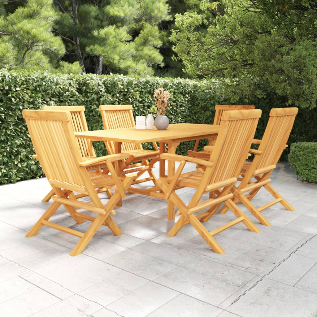 5-Tlg. Garten-Essgruppe Massivholz Teak