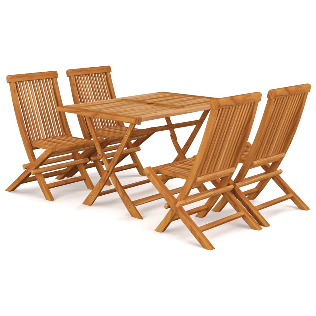 5-Tlg. Garten-Essgruppe Massivholz Teak