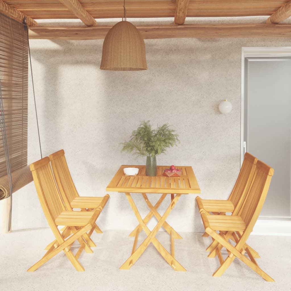 5-Tlg. Garten-Essgruppe Massivholz Teak