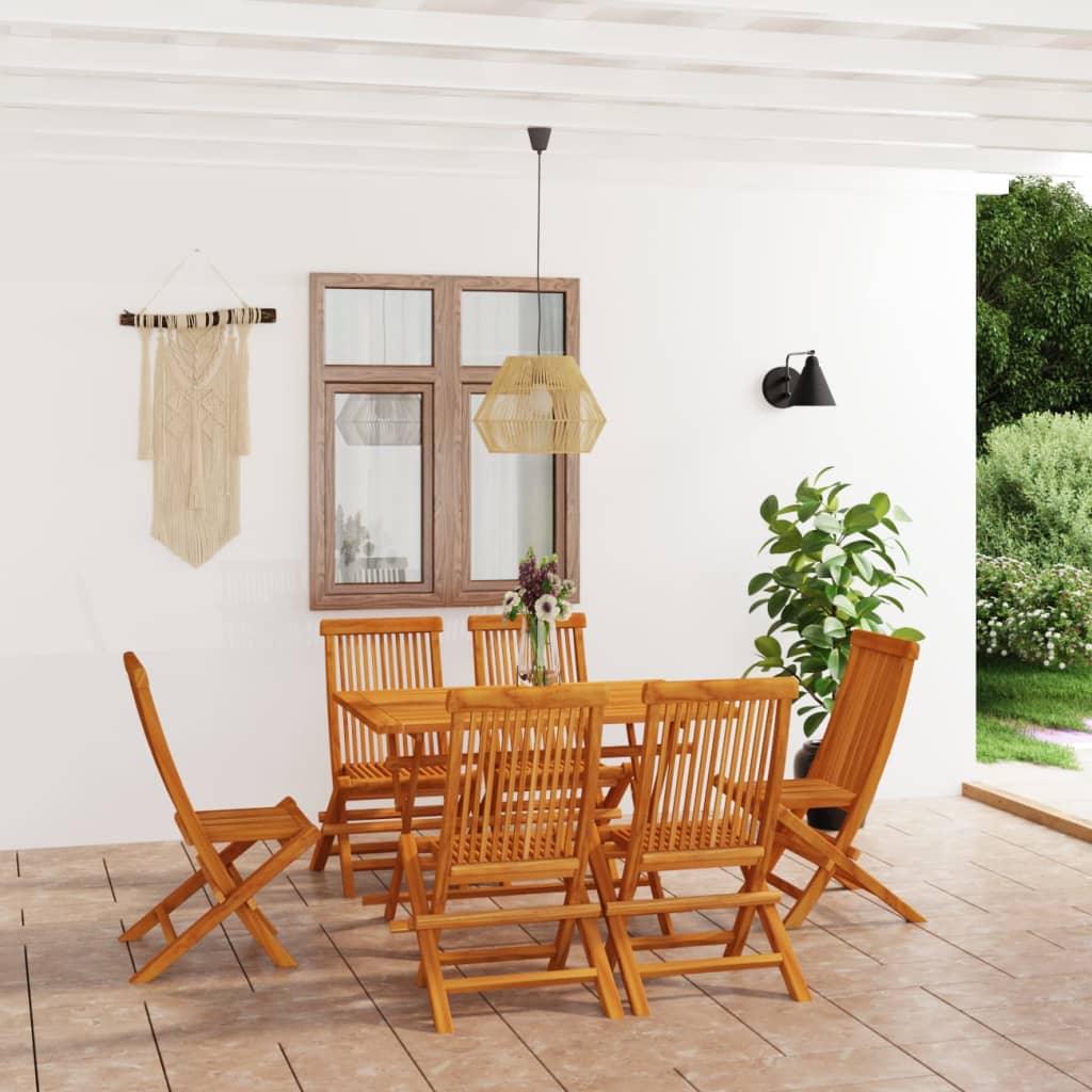 5-Tlg. Garten-Essgruppe Massivholz Teak
