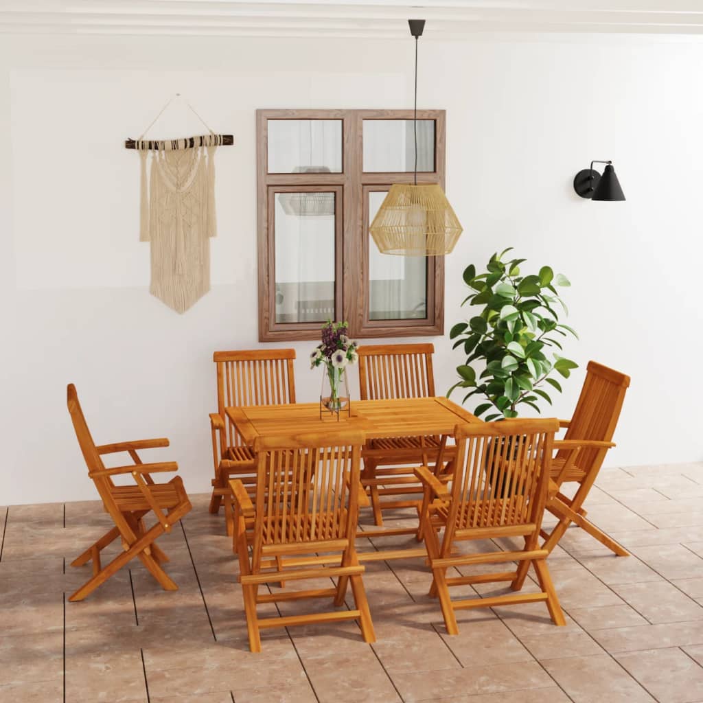 5-Tlg. Garten-Essgruppe Massivholz Teak