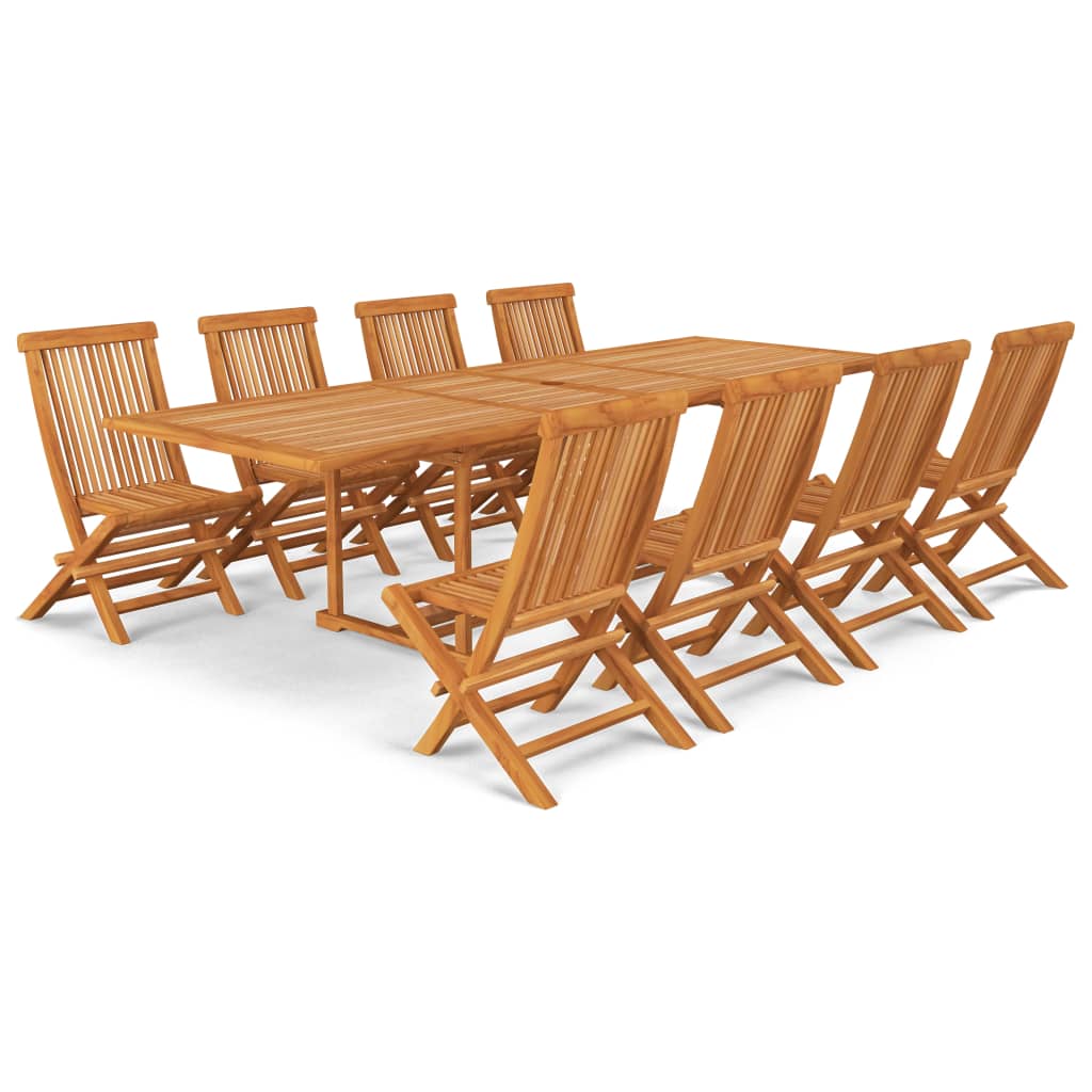 9-Tlg. Garten-Essgruppe Teak Massivholz