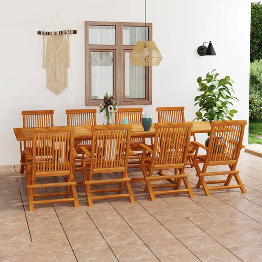 9-Tlg. Garten-Essgruppe Teak Massivholz