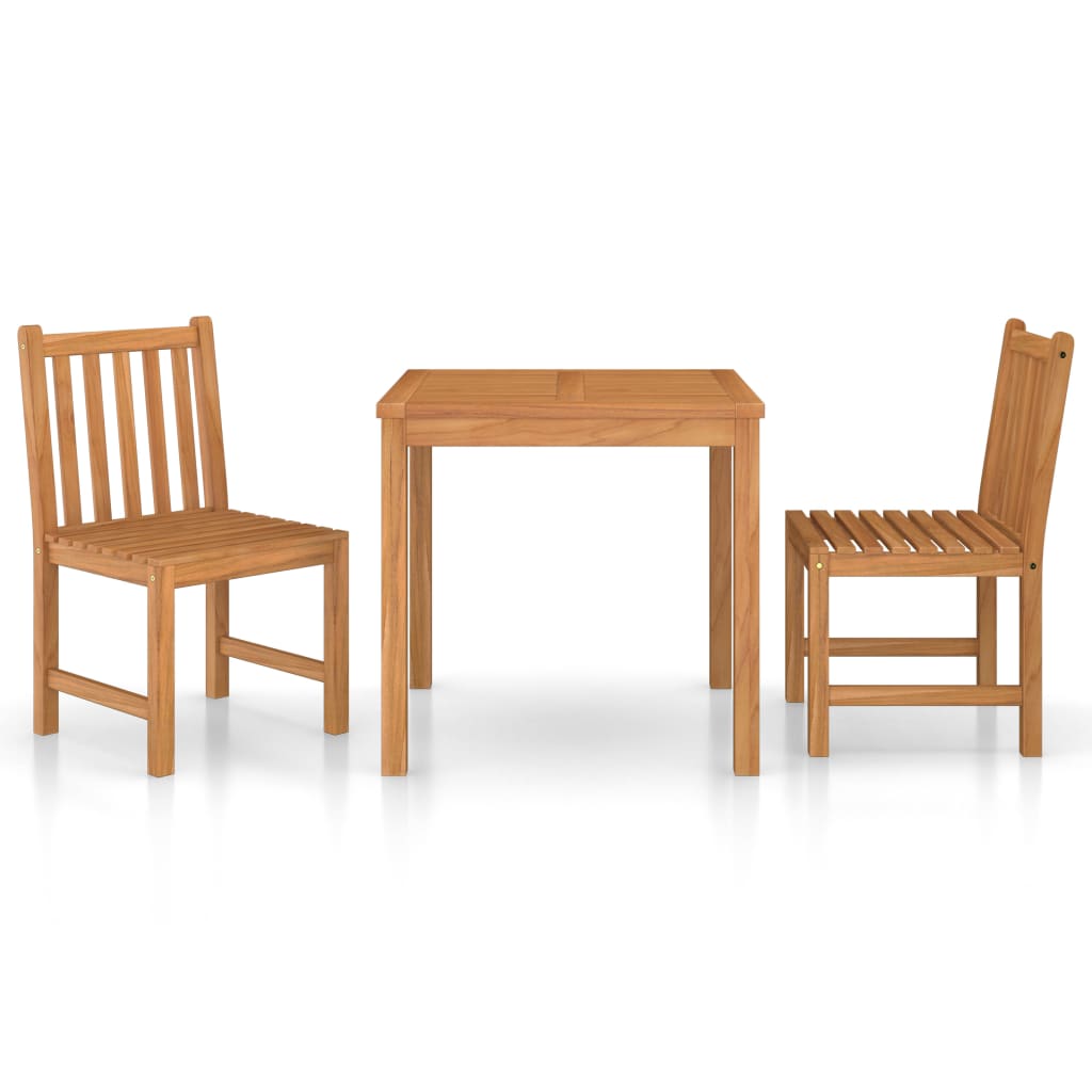 3-Teiliges Garten-Ess-Set 80 X 80 Cm Massivholz Teak