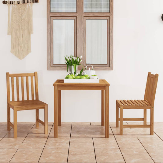 3-Teiliges Garten-Ess-Set 80 X 80 Cm Massivholz Teak