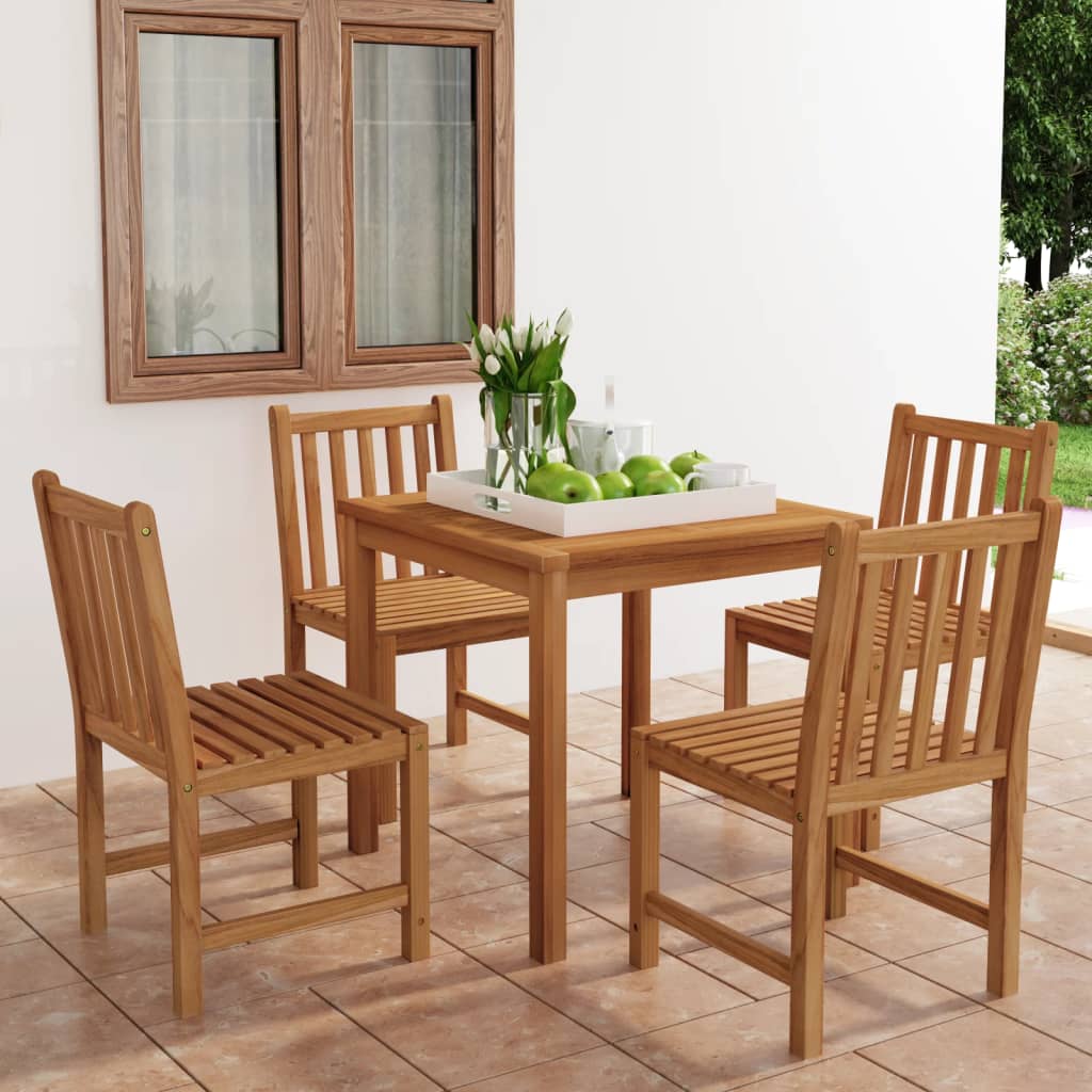 3-Teiliges Garten-Ess-Set 80 X 80 Cm Massivholz Teak