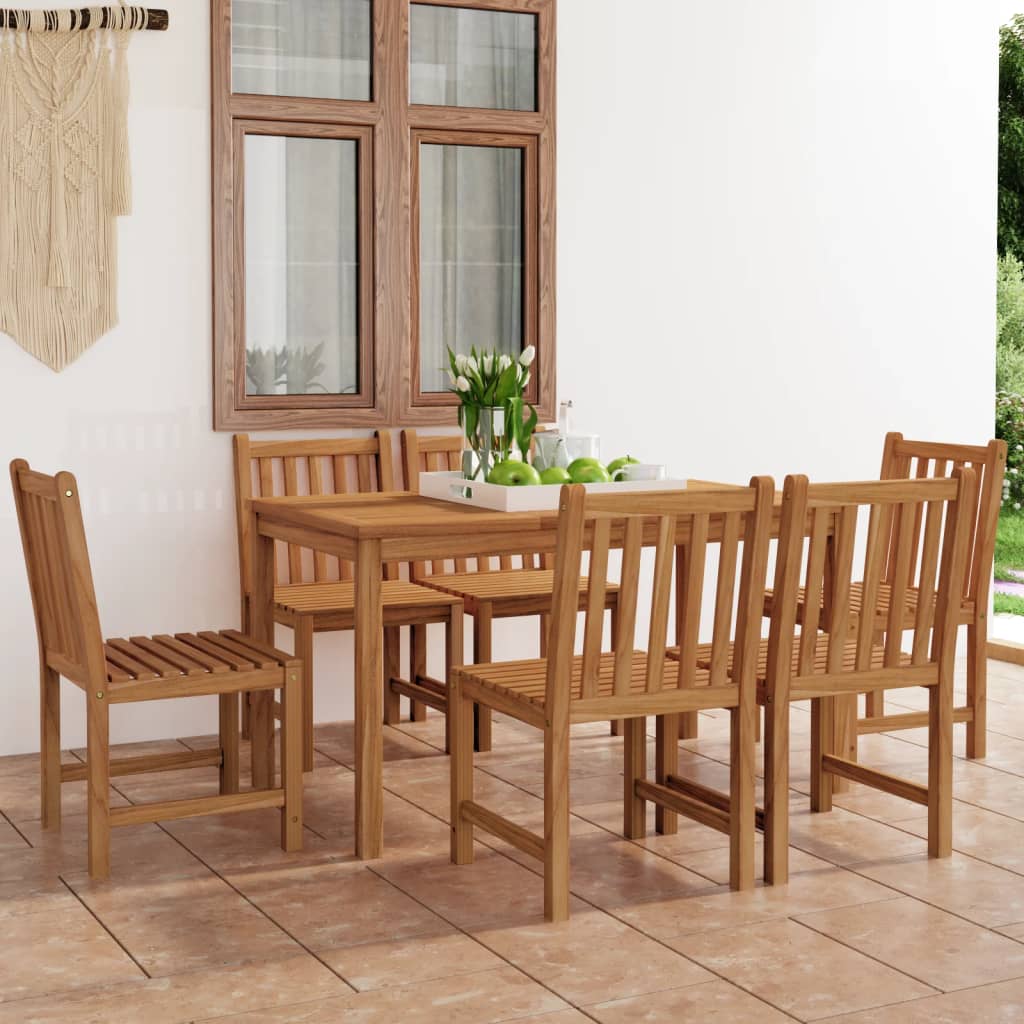 5-Teiliges Garten-Ess-Set 140 X 80 Cm Massivholz Teak