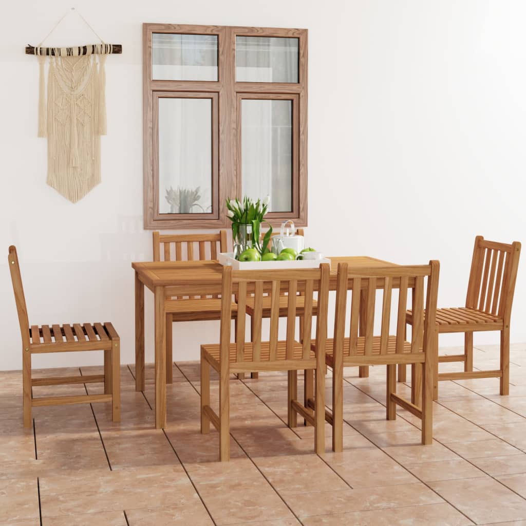 5-Teiliges Garten-Ess-Set 150 X 90 Cm Massivholz Teak