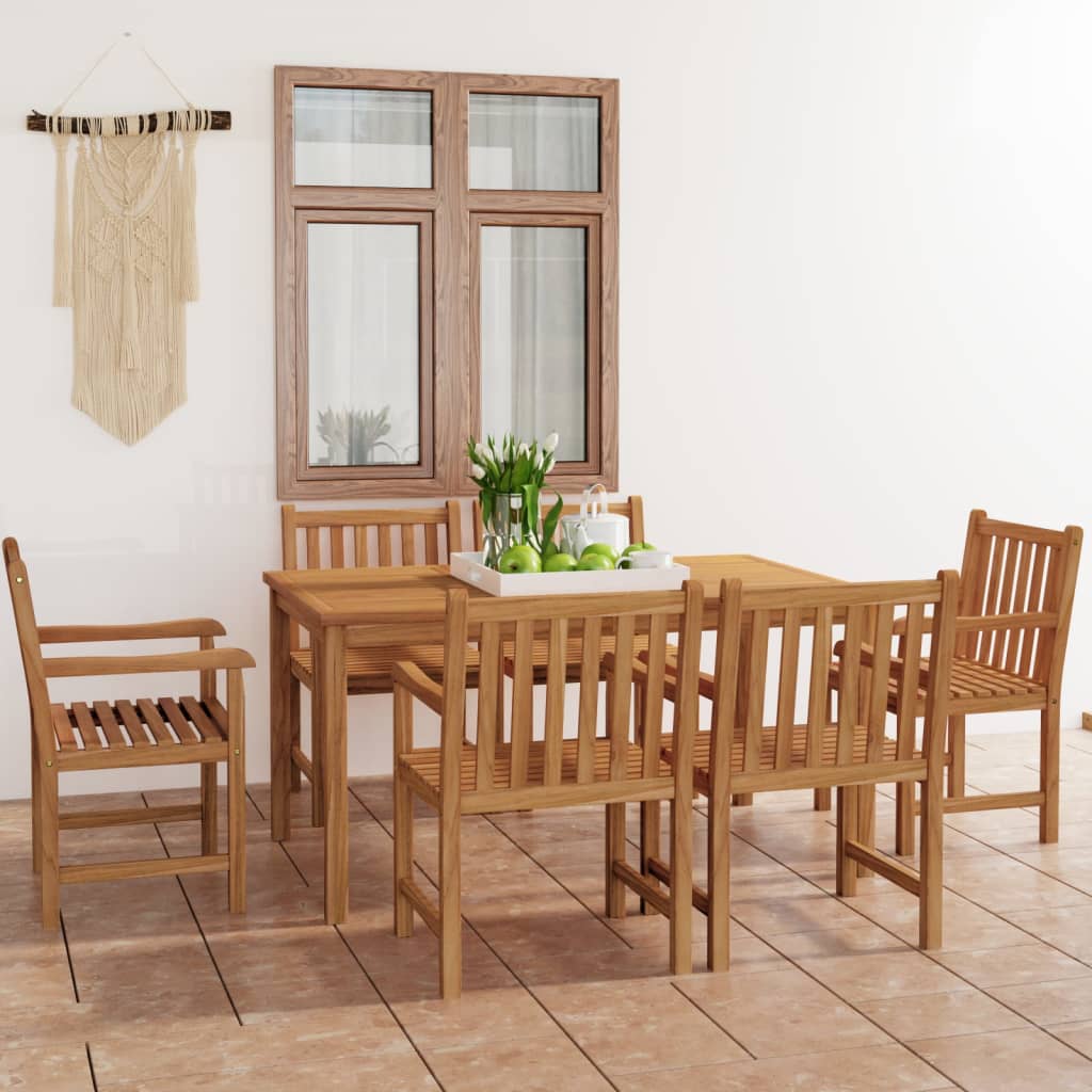 5-Teiliges Garten-Ess-Set 150 X 90 Cm Massivholz Teak