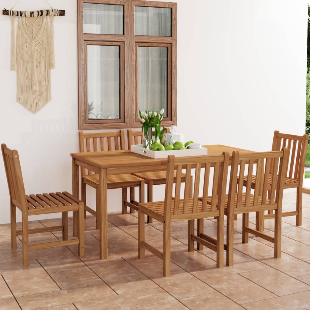 5-Teiliges Garten-Ess-Set 160 X 80 Cm Massivholz Teak