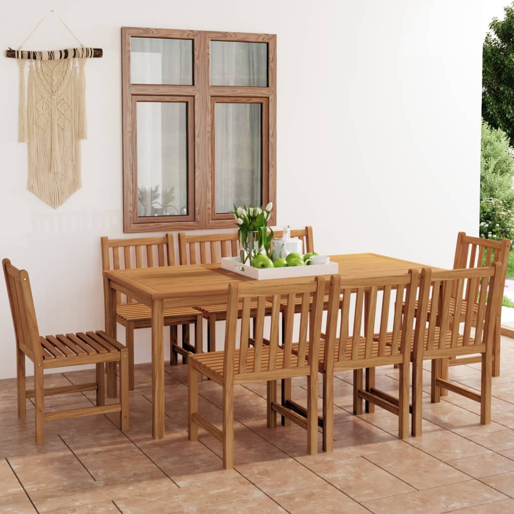 4-Tlg. Garten-Essgruppe Massivholz Teak