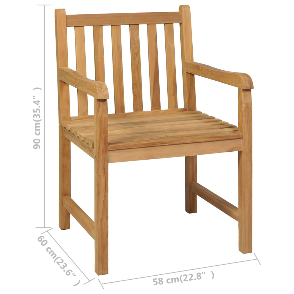 5-Teiliges Garten-Ess-Set 180 X 90 Cm Massivholz Teak