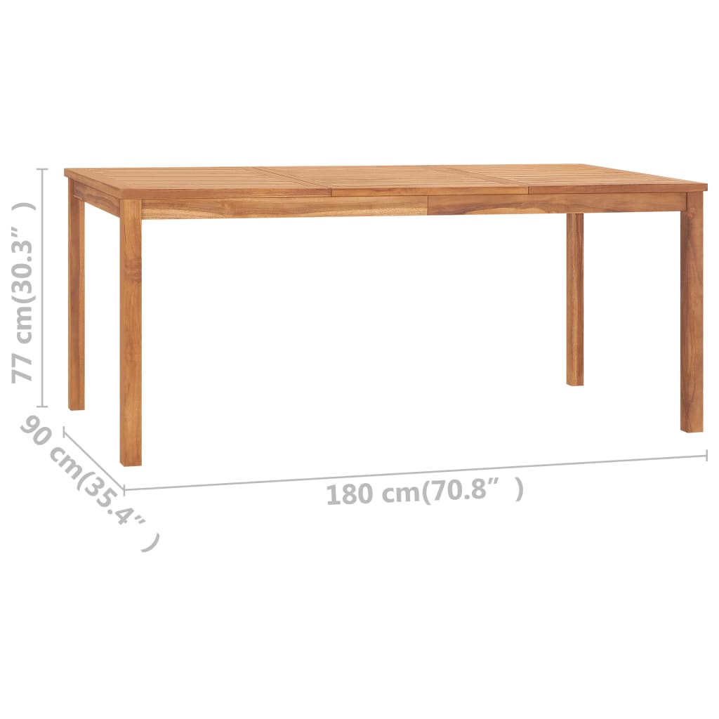 5-Teiliges Garten-Ess-Set 180 X 90 Cm Massivholz Teak