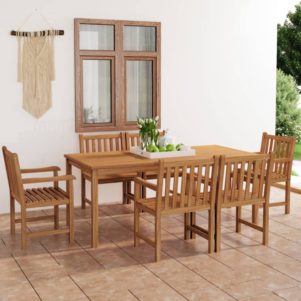 5-Teiliges Garten-Ess-Set 180 X 90 Cm Massivholz Teak