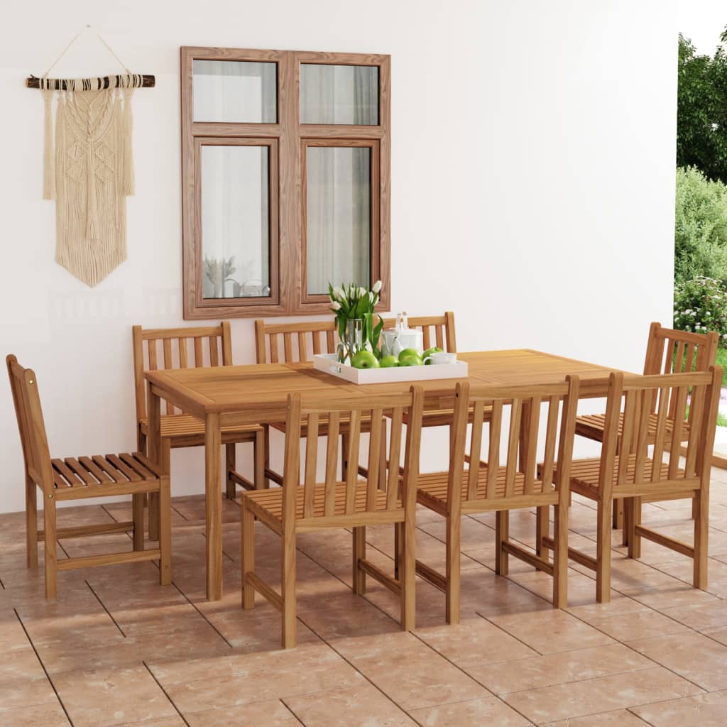 7-Teiliges Garten-Ess-Set 200 X 100 Cm Massivholz Teak
