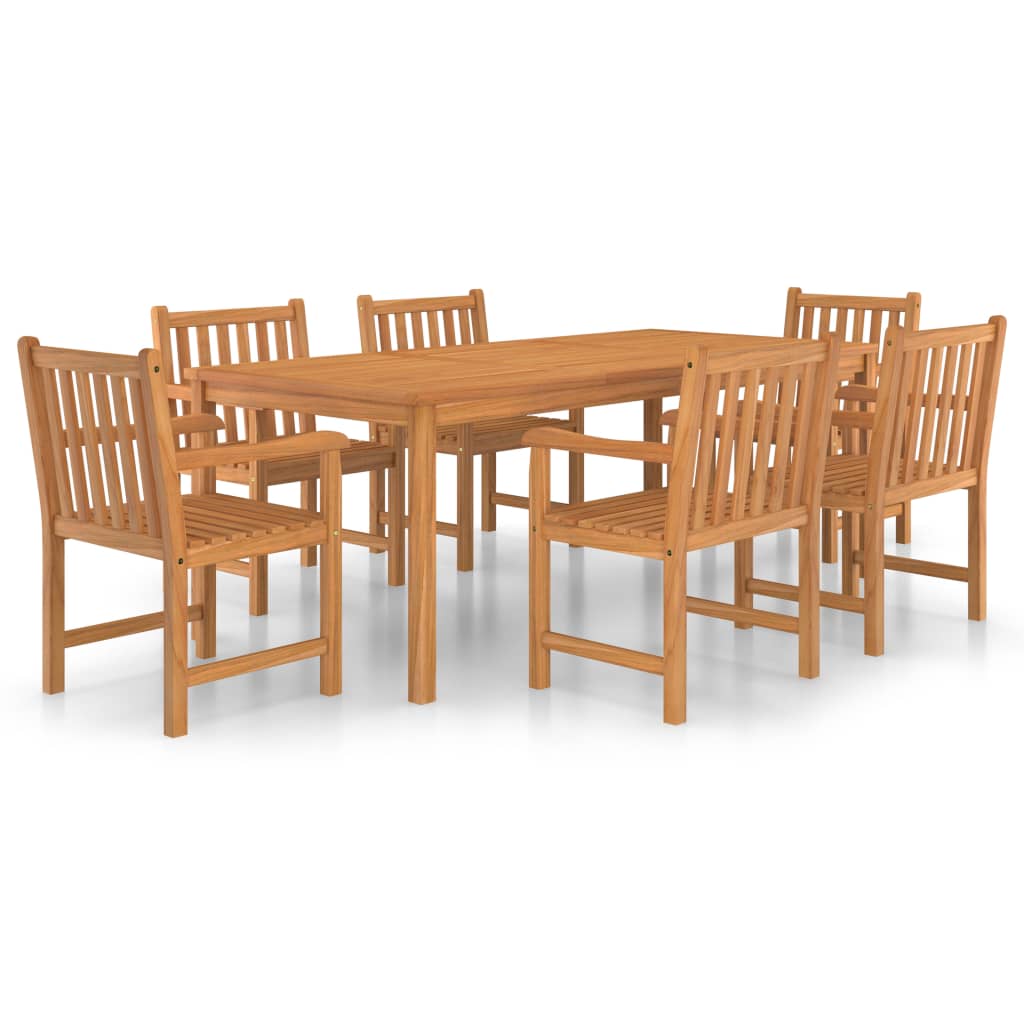 7-Teiliges Garten-Ess-Set 200 X 100 Cm Massivholz Teak