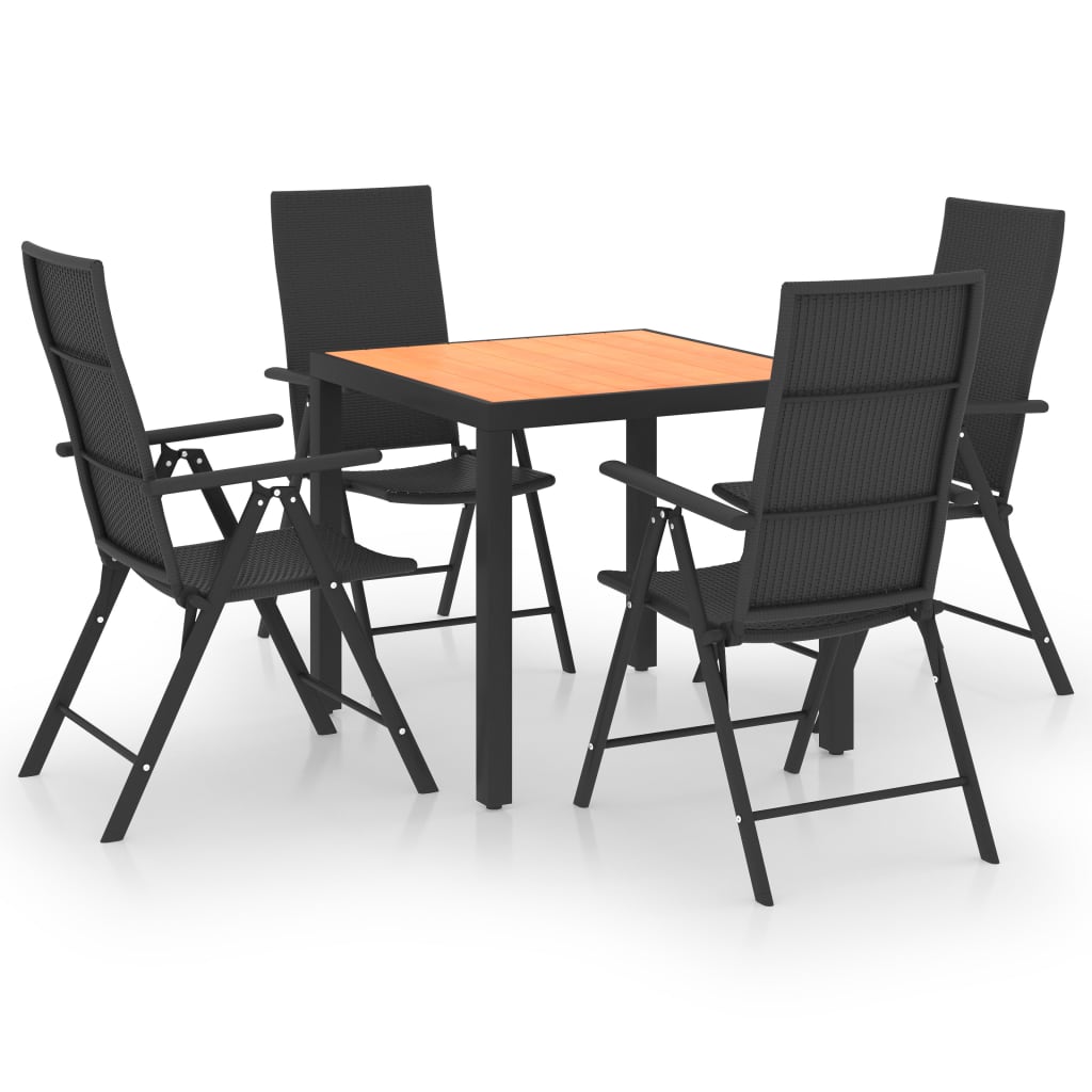 5-Tlg. Garten-Essgruppe Schwarz Und Braun
