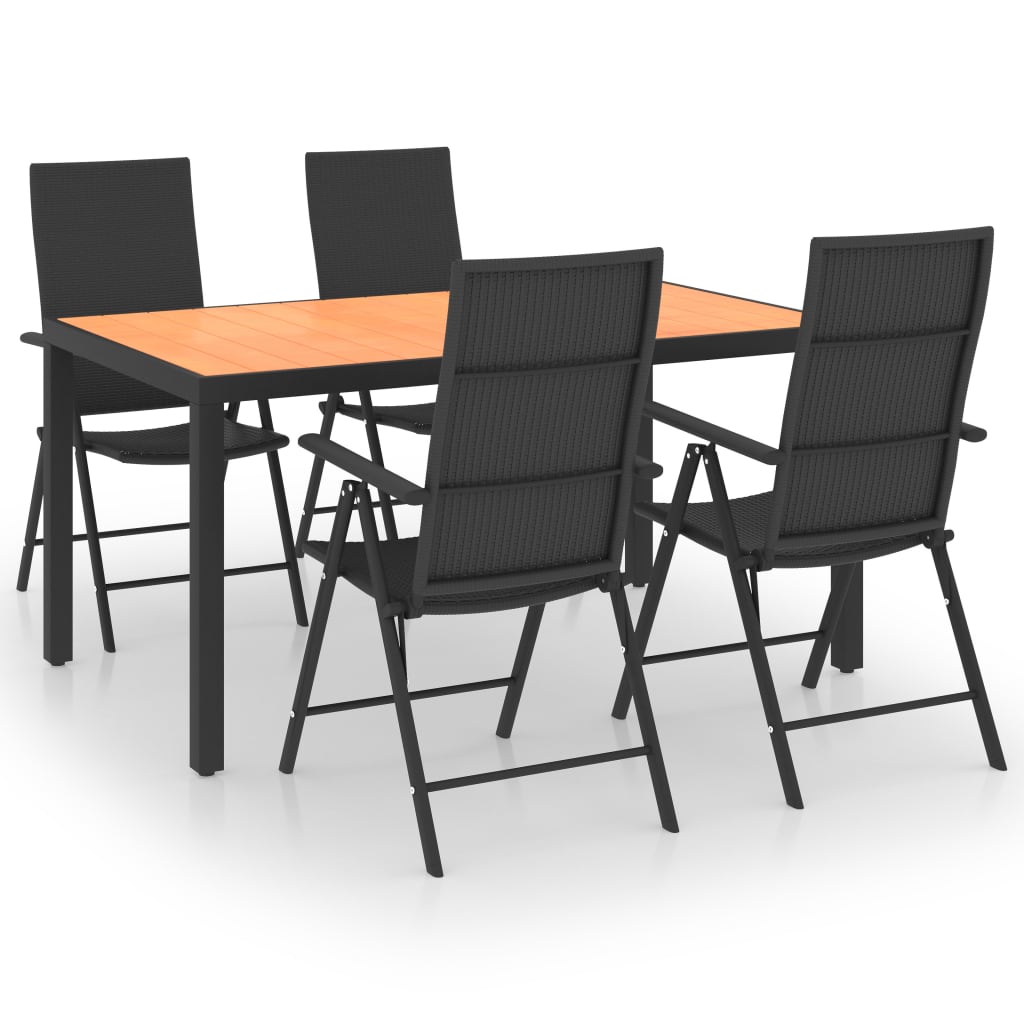 5-Tlg. Garten-Essgruppe Schwarz Und Braun Beige