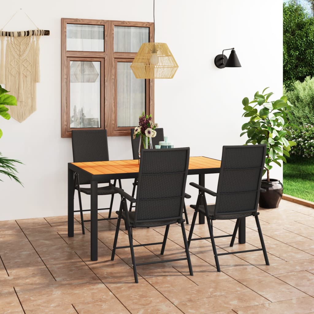 5-Tlg. Garten-Essgruppe Schwarz Und Braun Beige