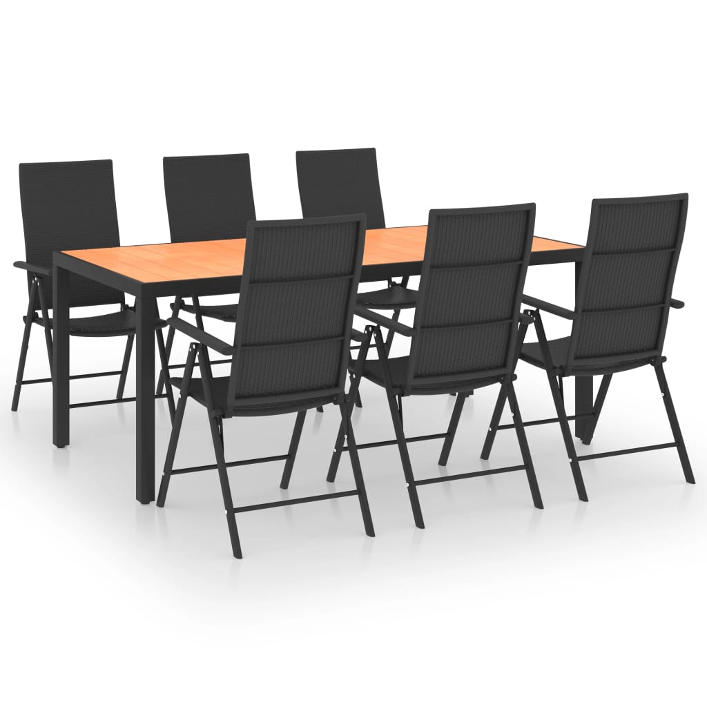 7-Tlg. Garten-Essgruppe Schwarz Und Braun