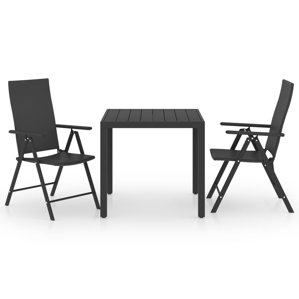 3-Tlg. Garten-Essgruppe Schwarz