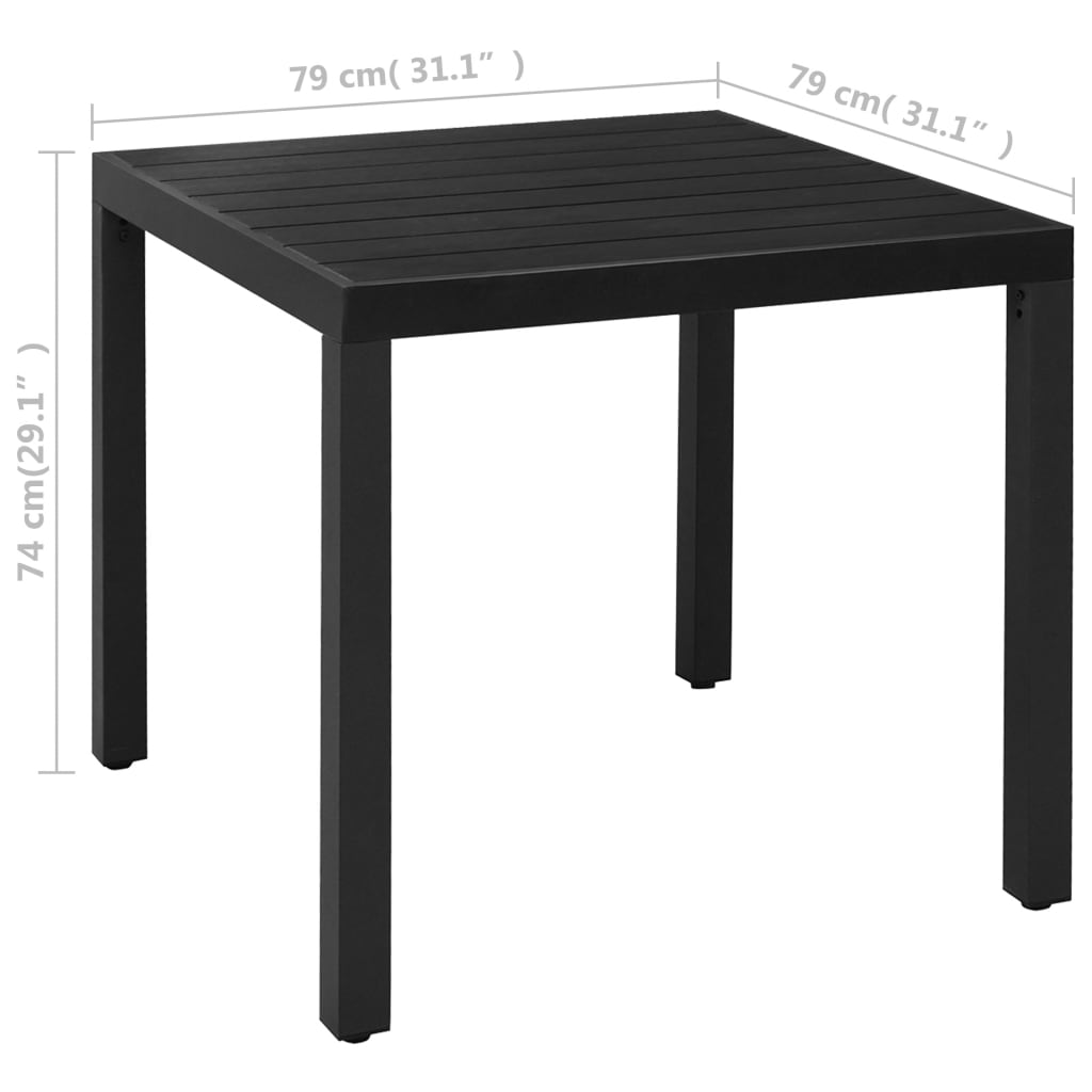 3-Tlg. Garten-Essgruppe Schwarz