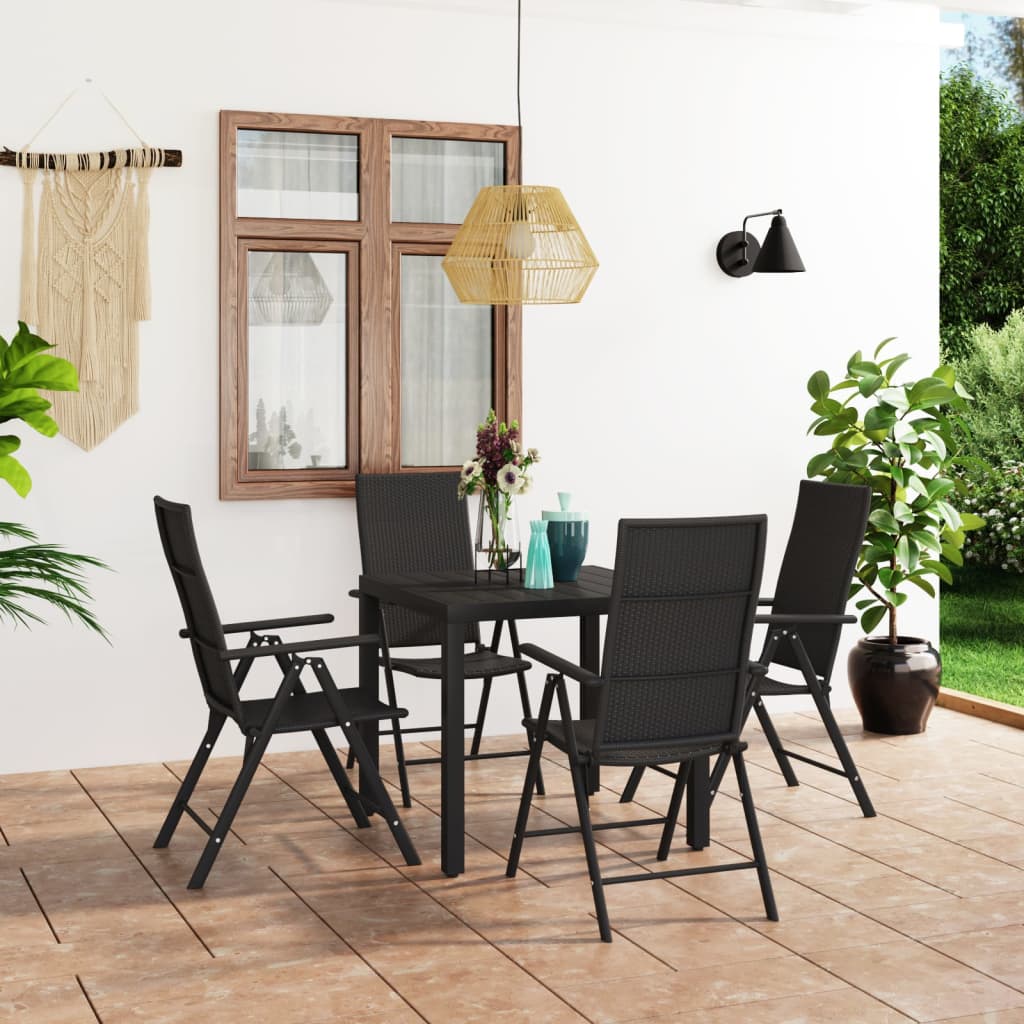 5-Tlg. Garten-Essgruppe Schwarz