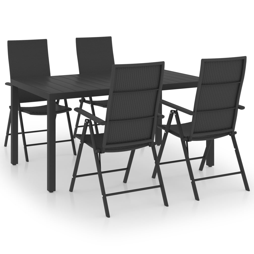 5-Tlg. Garten-Essgruppe Schwarz Transparent