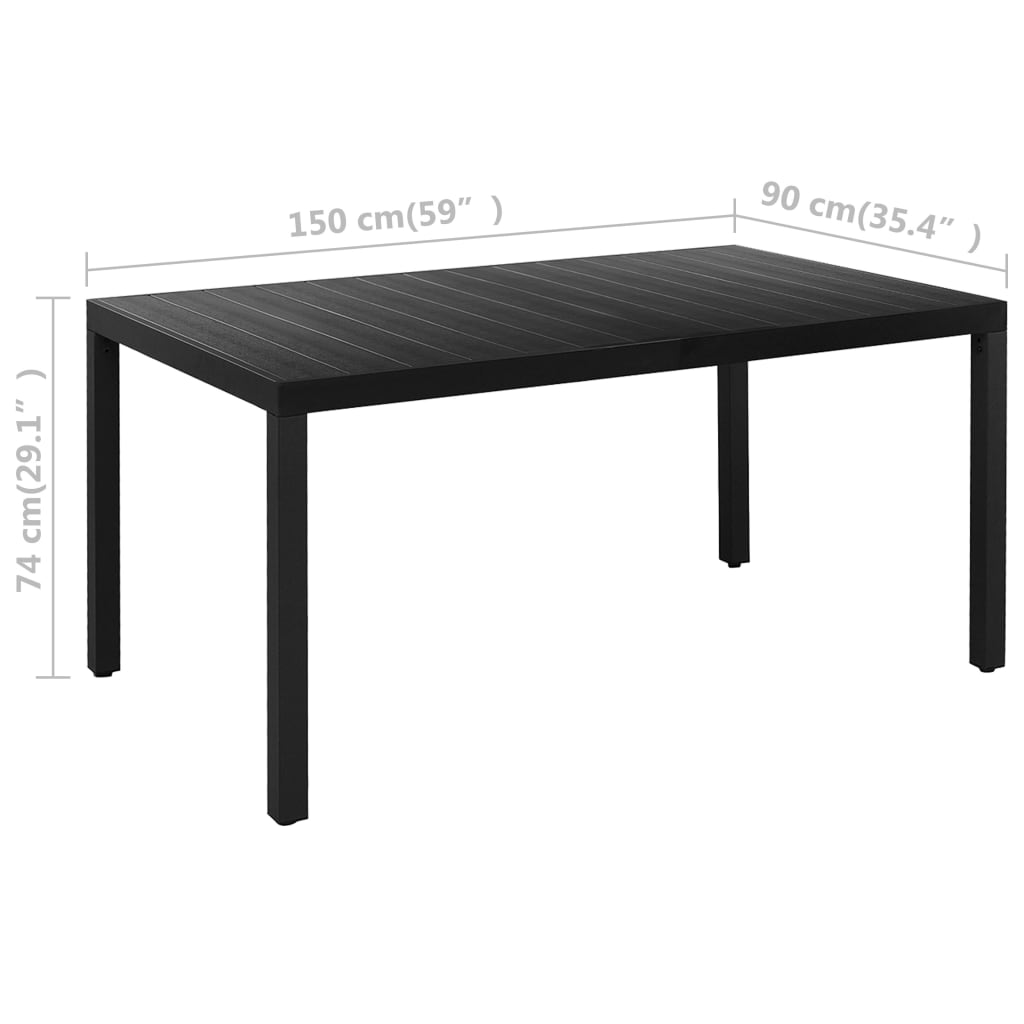 5-Tlg. Garten-Essgruppe Schwarz Transparent