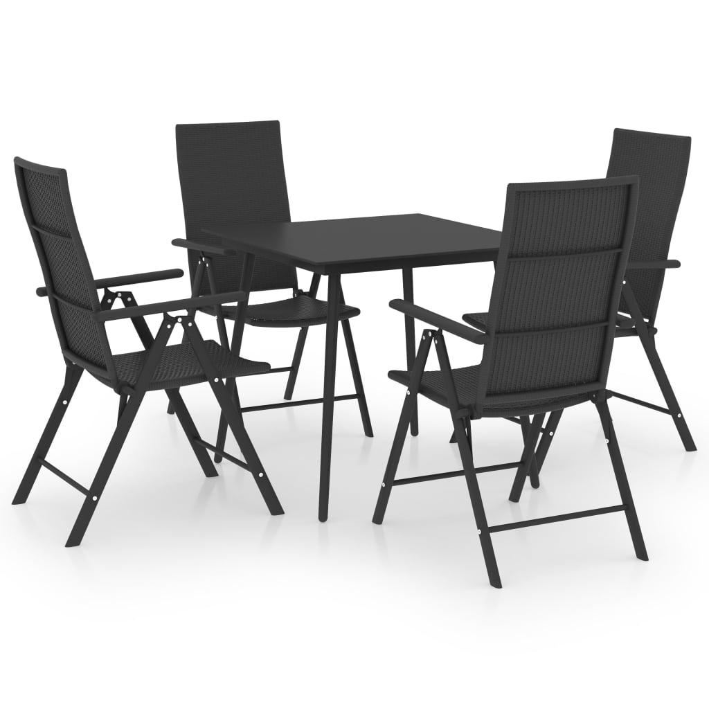 5-Tlg. Garten-Essgruppe Schwarz