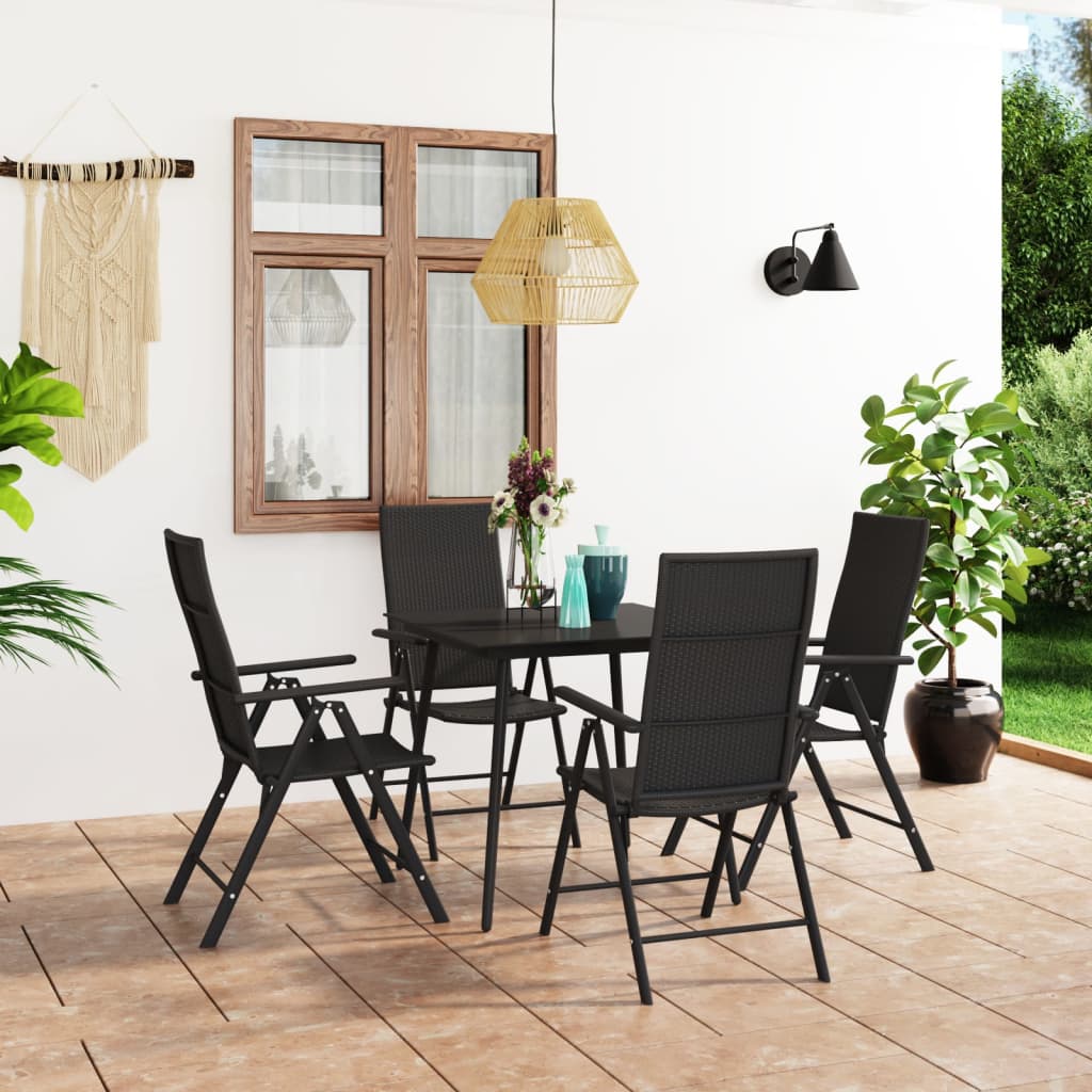 5-Tlg. Garten-Essgruppe Schwarz