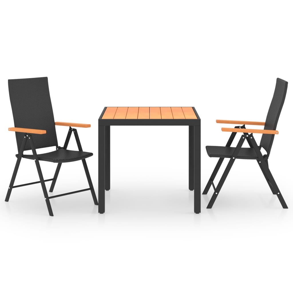 3-Tlg. Garten-Essgruppe Schwarz Und Braun Weiß