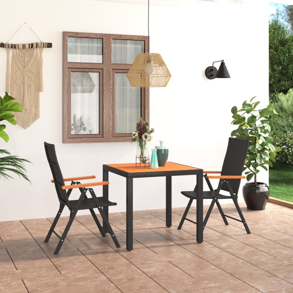 3-Tlg. Garten-Essgruppe Schwarz Und Braun Weiß