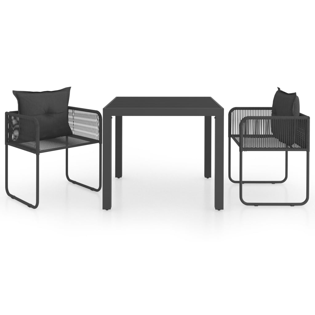 3-Tlg. Garten-Essgruppe Pvc Rattan