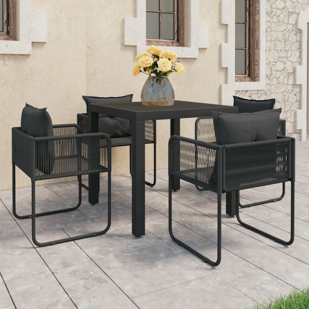 3-Tlg. Garten-Essgruppe Pvc Rattan