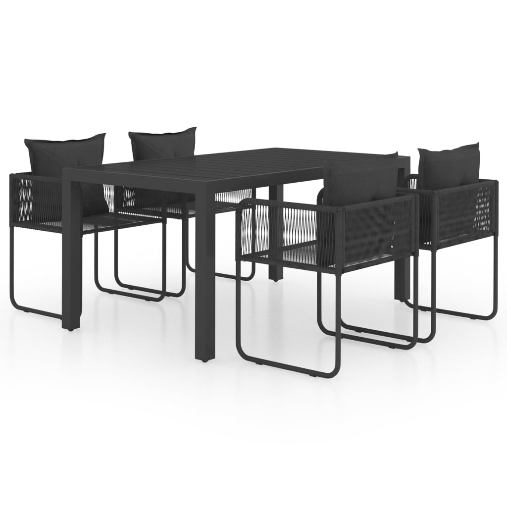 5-Tlg. Garten-Essgruppe Pvc Rattan
