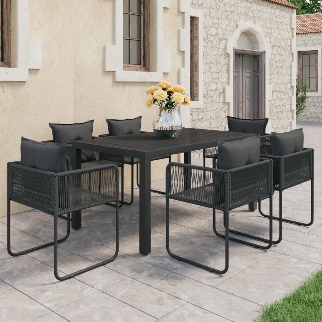 3-Tlg. Garten-Essgruppe Pvc Rattan