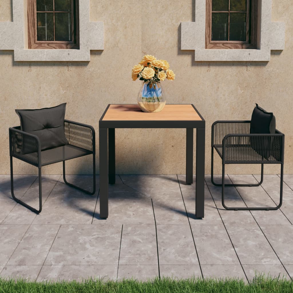 3-Tlg. Garten-Essgruppe Pvc Rattan