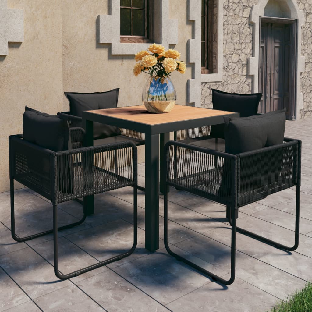 3-Tlg. Garten-Essgruppe Pvc Rattan
