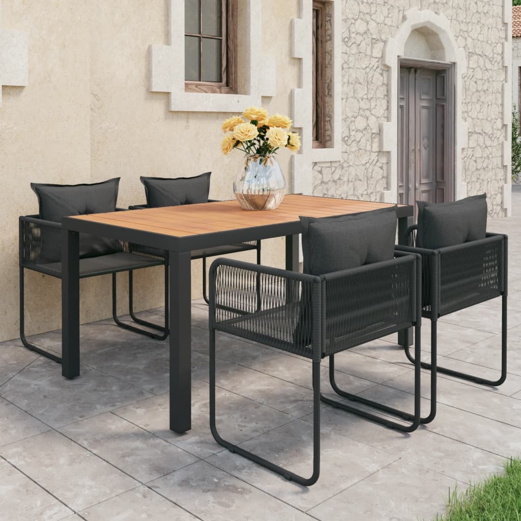 3-Tlg. Garten-Essgruppe Pvc Rattan