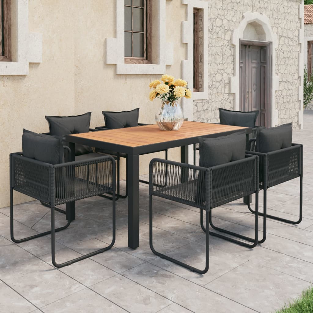 3-Tlg. Garten-Essgruppe Pvc Rattan